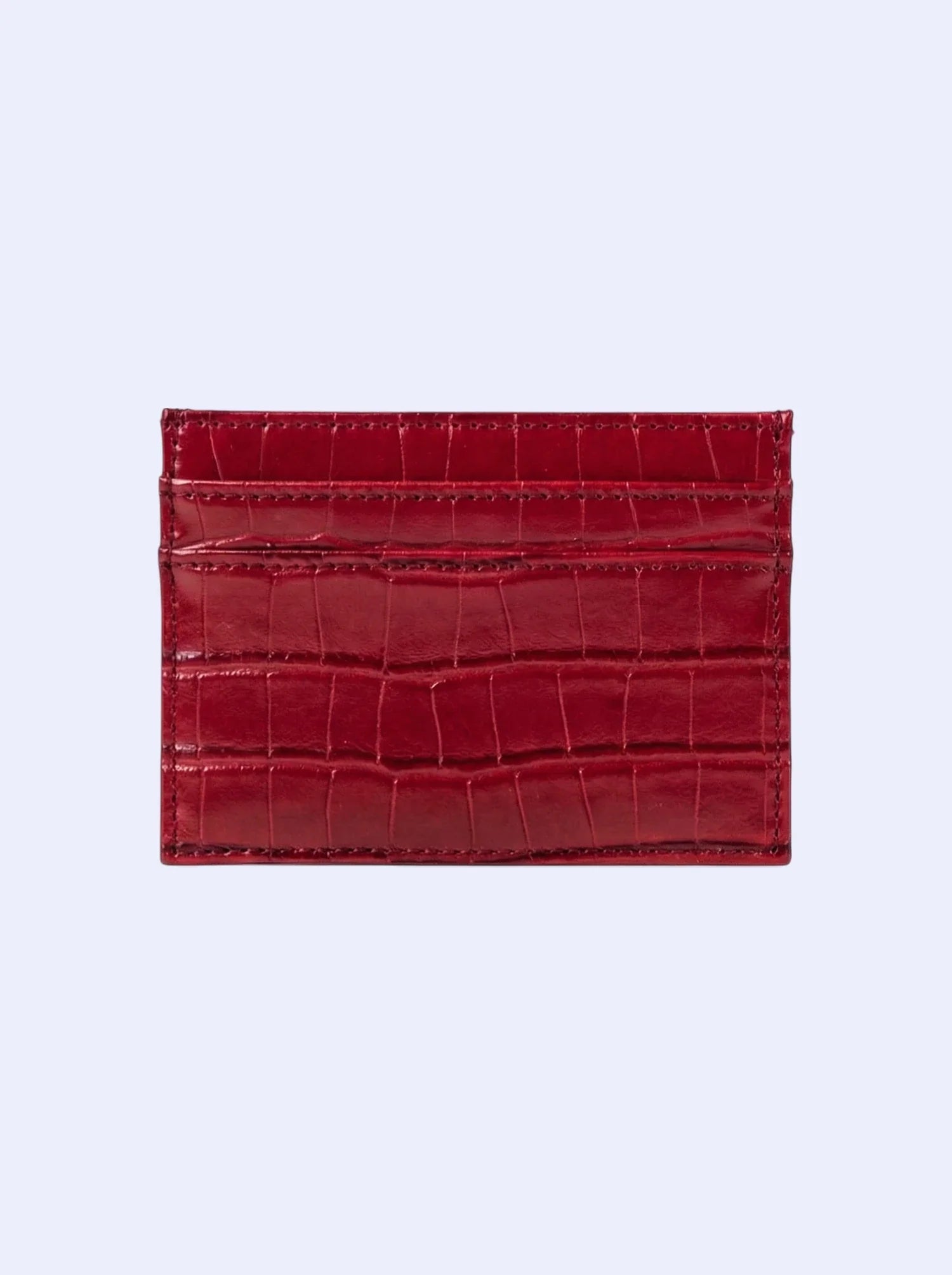 Burgundy Red Croc Cardholder