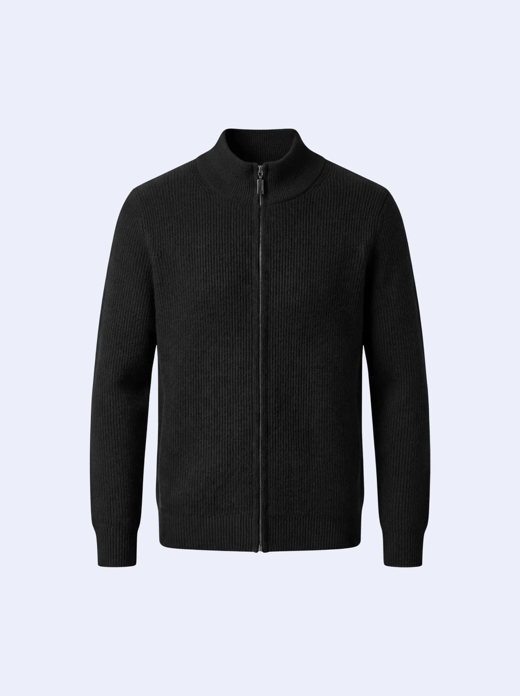 Cashmere Zip-Up Cardigan Black