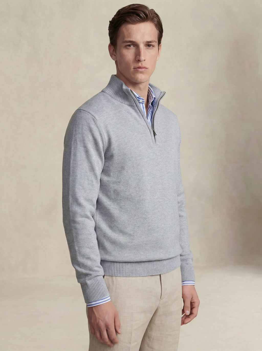 Classic Half-Zip Light Grey