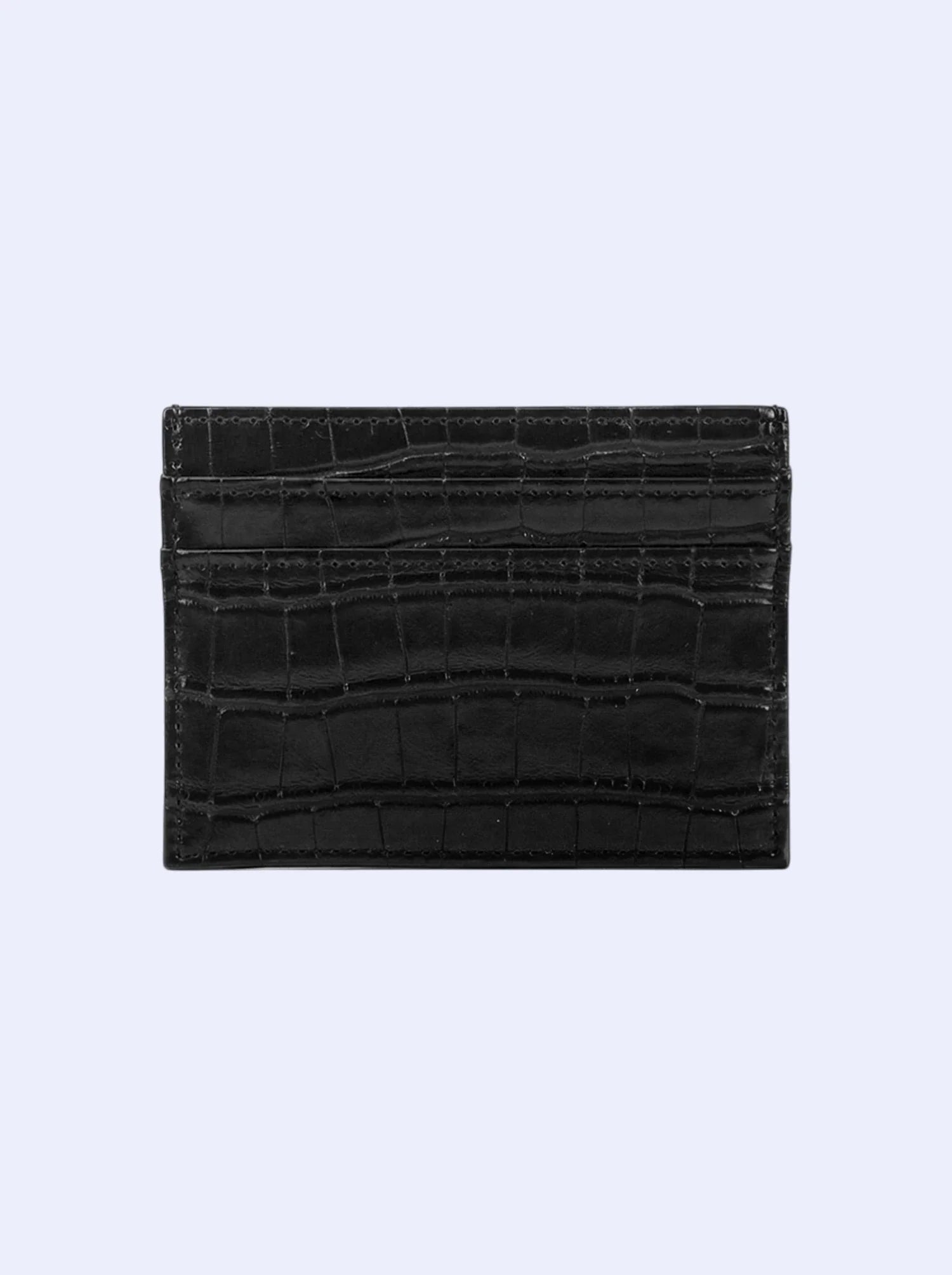 Midnight Black Croc Cardholder