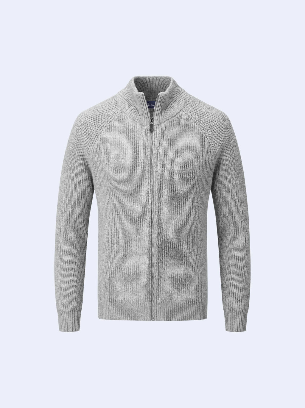 Zip-Up Cardigan Light Grey