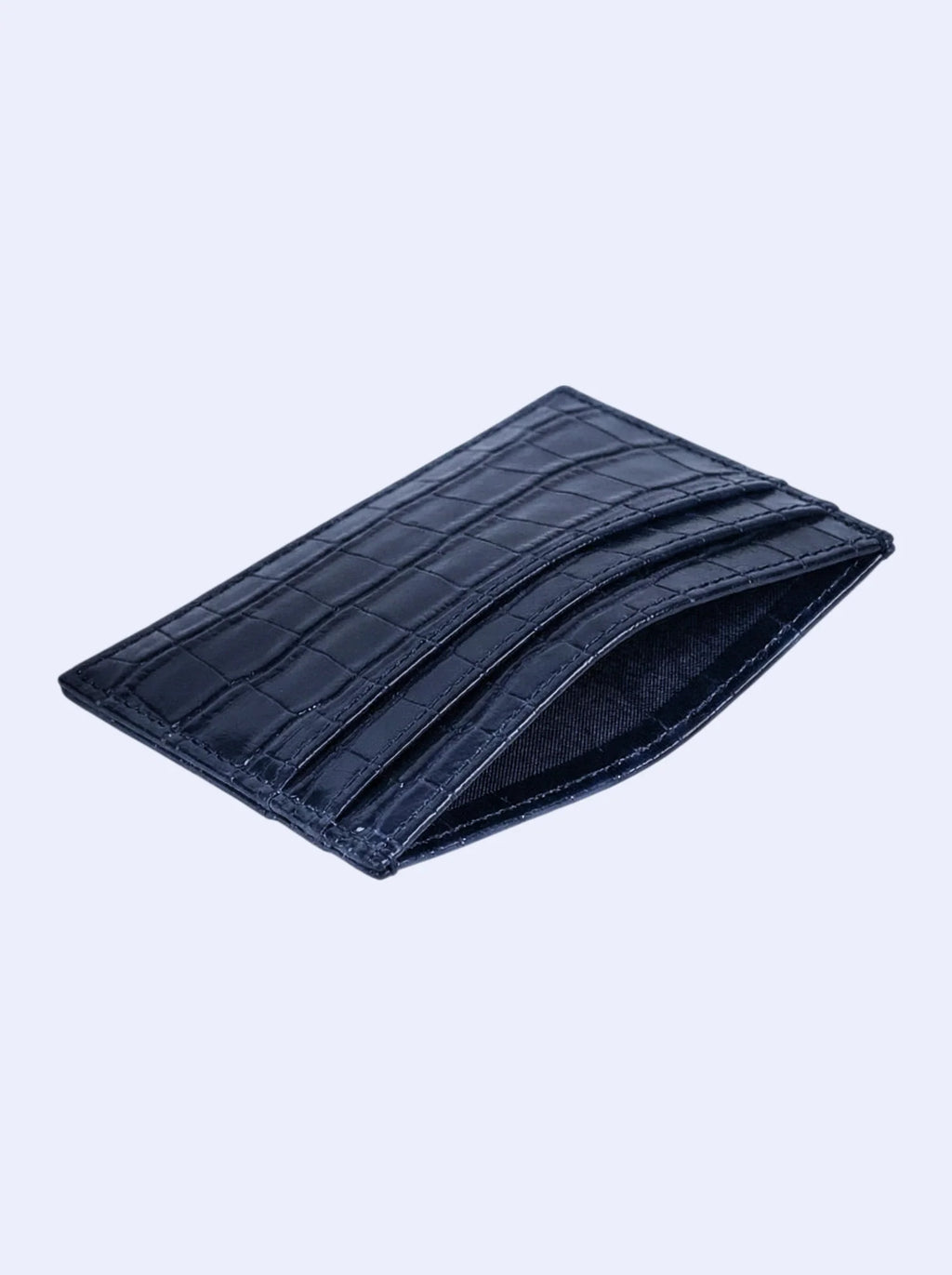Navy Croc Cardholder
